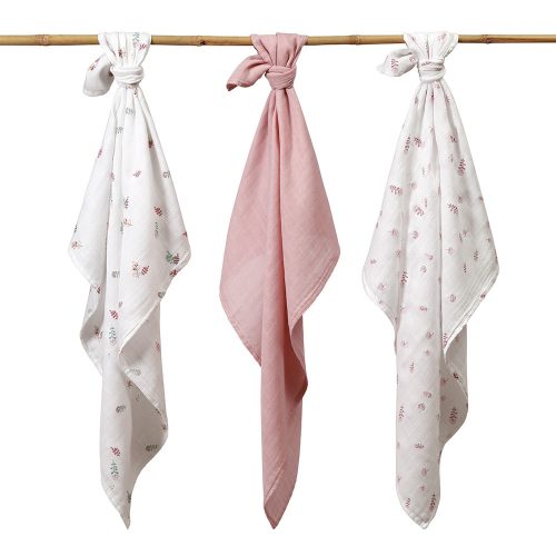 BabyOno textilpelenka színes 3db bambusz rózsaszín 397/14