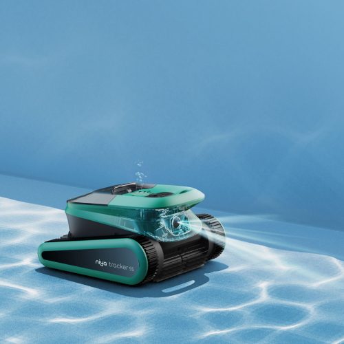 Medencetisztító robot, Niya Tracker 55 EU, fekete, akkumulátoros, vezeték nélküli, automata, padló és fal tisztítás, vízvonal tisztítás