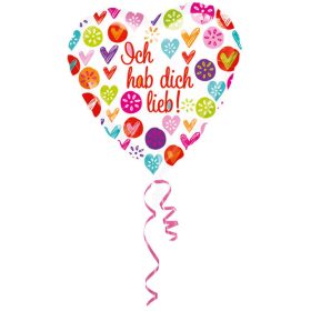 Ich hab dich lieb Colorful fólia lufi 43 cm