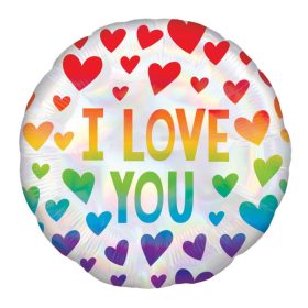 I love You Rainbow fólia lufi 43 cm