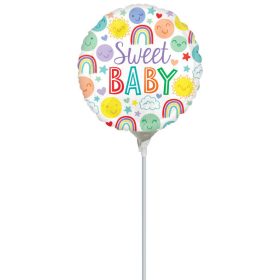 Színes Sweet baby mini fólia lufi 23 cm (WP)