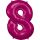Rózsaszín Pink óriás szám fólia lufi 8-as, 83x53 cm