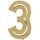 Arany White Gold 3-as szám fólia lufi 87 cm