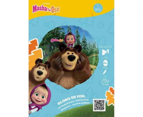 Mása és a medve Happy fólia lufi 46 cm
