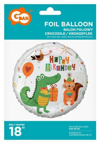 Krokodil Happy Birthday Crocodile Party fólia lufi 36 cm