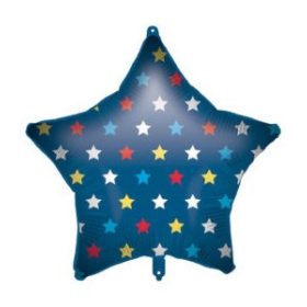 Csillag Blue Star fólia lufi 46 cm